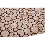 Distressed Fir Wood Disc Top Coffee Table with Black Hairpin Legs, Lacuna