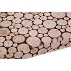 Distressed Fir Wood Disc Top Coffee Table with Black Hairpin Legs, Lacuna