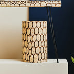 Distressed Fir Wood Mosaic Side Table and Stool | Lacuna