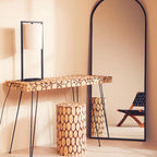 Distressed Fir Wood Mosaic Side Table and Stool | Lacuna