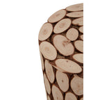 Distressed Fir Wood Mosaic Side Table and Stool | Lacuna