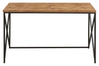 Natural Fir Wood Top Console Table with Black Metal Legs | Kickford