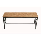 Natural Fir Wood Coffee Table with Black Metal Legs | Kickford