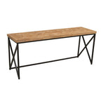 Natural Fir Wood Coffee Table with Black Metal Legs | Kickford