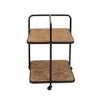 Natural 2 Tier Trolley with Parquet Pattern | Kickford