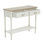 White 2 Drawer Wooden Console Table with Shelf | Heritage
