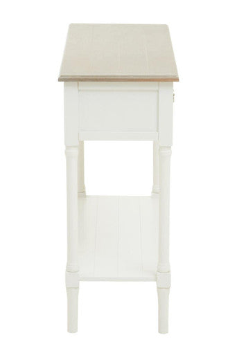 White 2 Drawer Wooden Console Table with Shelf | Heritage
