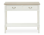 White 2 Drawer Wooden Console Table with Shelf | Heritage