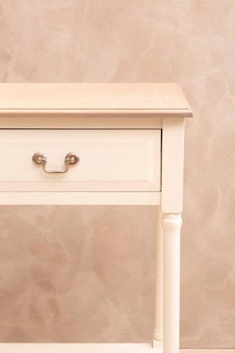 White 2 Drawer Wooden Console Table with Shelf | Heritage