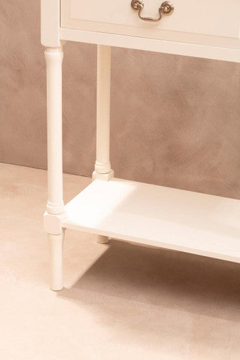 White 2 Drawer Wooden Console Table with Shelf | Heritage