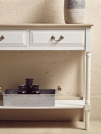 White 2 Drawer Wooden Console Table with Shelf | Heritage
