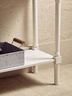 White 2 Drawer Wooden Console Table with Shelf | Heritage