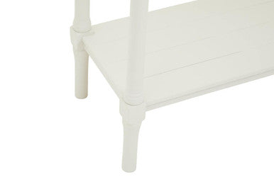 White 4 Drawer Wooden Console Table with Shelf | Heritage