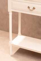 White 4 Drawer Wooden Console Table with Shelf | Heritage