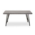 Dark Grey Veneer Wooden Dining Table with Black Slender Legs | Anube