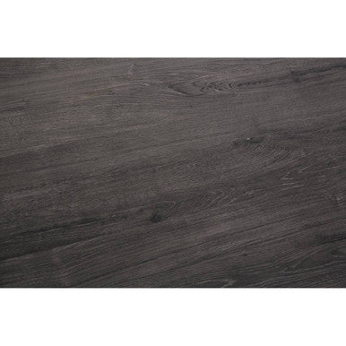 Dark Grey Veneer Wooden Dining Table with Black Slender Legs | Anube