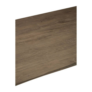 Light Brown Veneer Wooden Top Dining Table with Black U Shaped Metal Base, Adele