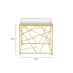 Gold Finish Metal Frame Side Table with Mirror Top | Farran