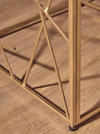Gold Finish Metal Frame Side Table with Mirror Top | Farran