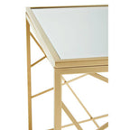 Gold Finish Metal Frame Side Table with Mirror Top | Farran
