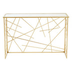 Gold Finish Metal Frame Console Table with Mirror Top | Farran