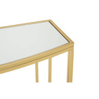Champagne Gold Finish Metal Frame Console Table with Mirror Top | Farran