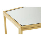Champagne Gold Finish Metal Frame Console Table with Mirror Top | Farran