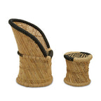 Natural and Black Chair and Stool | Rowan