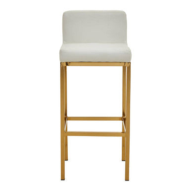 White and Gold Finish Bar Chair | Baina
