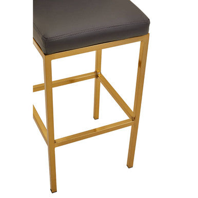 Dark Grey and Gold Finish Bar Chair | Baina
