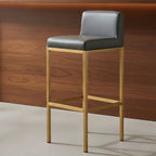 Dark Grey and Gold Finish Bar Chair | Baina