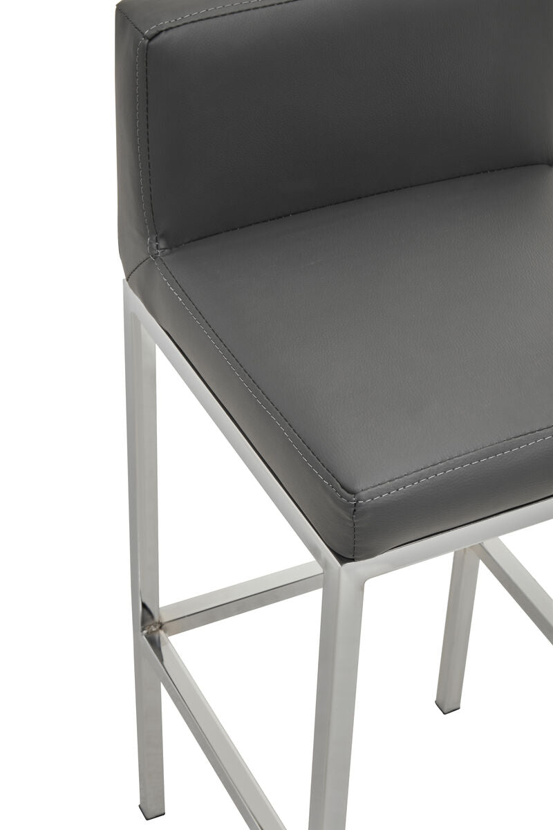 Dark Grey and Chrome Finish Bar Chair | Baina