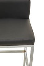Dark Grey and Chrome Finish Bar Chair | Baina