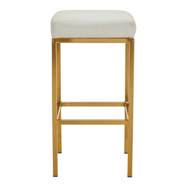 White and Gold Finish Bar Stool | Baina