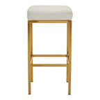 White and Gold Finish Bar Stool | Baina