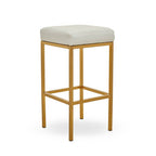 White and Gold Finish Bar Stool | Baina