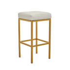White and Gold Finish Bar Stool | Baina