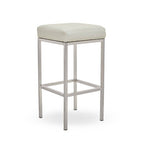 White and Chrome Finish Bar Stool | Baina