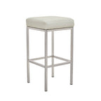 White and Chrome Finish Bar Stool | Baina