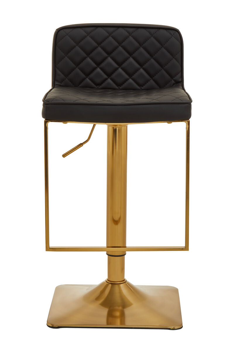Black and Gold Bar Stool with Square Base | Baina