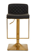 Black and Gold Bar Stool with Square Base | Baina
