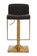 Black and Gold Bar Stool with Square Base | Baina