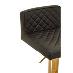 Black and Gold Bar Stool with Square Base | Baina
