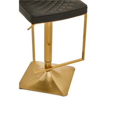 Black and Gold Bar Stool with Square Base | Baina