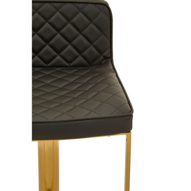 Black and Gold Bar Stool with Square Base | Baina