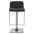 Black and Chrome Bar Stool with Square Base | Baina