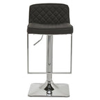Black and Chrome Bar Stool with Square Base | Baina