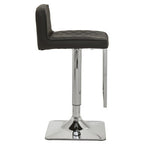 Black and Chrome Bar Stool with Square Base | Baina