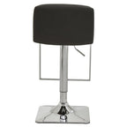 Black and Chrome Bar Stool with Square Base | Baina