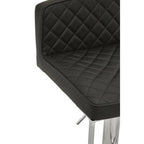 Black and Chrome Bar Stool with Square Base | Baina